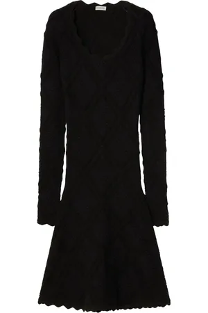 Burberry Robe en maille Aran à manches longues