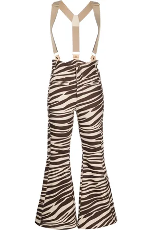 Cynthia Rowley Pantalon de ski évasé à imprimé zébré