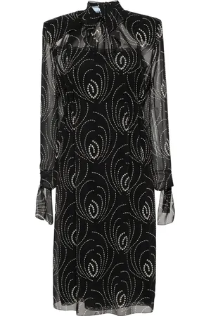 Prada Robe mi-longue à imprimé graphique