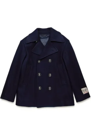 Nº21 Manteau croisé à logo appliqué