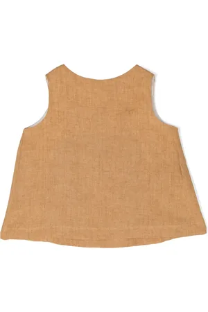 Il gufo Haut en lin à design sans manches