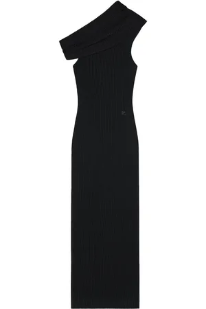 Courrèges Robe longue en maille nervurée