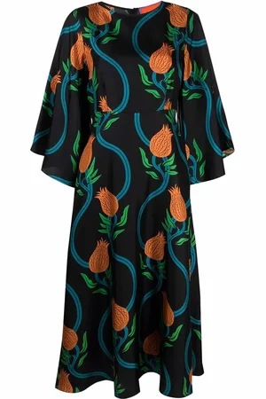 La DoubleJ Robe mi-longue Sorella en soie mélangée