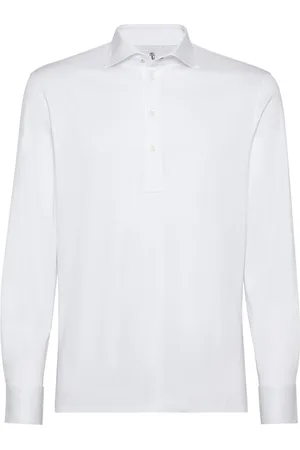 Brunello Cucinelli Polo en coton mélangé à manches courtes