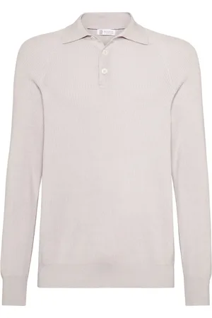 Brunello Cucinelli Polo en maille à design nervuré