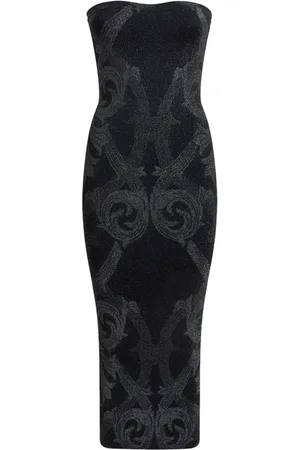 Etro X Wolford robe mi-longue à motif métallisé en jacquard