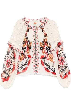 Farm Rio Blouse Cashew Mandala