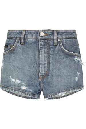 Dolce & Gabbana Short en jean à effet usé