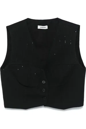 Sandro Veste brodée de sequins sans manches