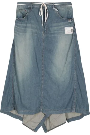 Maison Mihara Yasuhiro Jupe en jean à design drapé