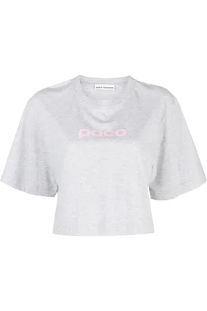 Paco rabanne T-shirt crop à logo imprimé
