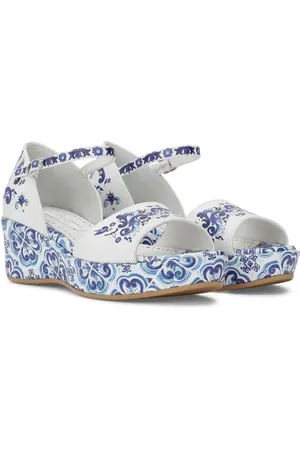 Dolce & Gabbana Sandales en cuir à imprimé Majolica