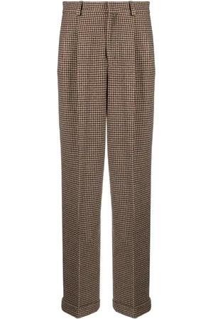 Ralph Lauren Pantalon plissé à motif pied-de-poule
