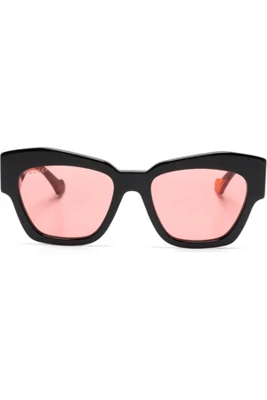 Gucci Lunettes de soleil oversize à plaque logo