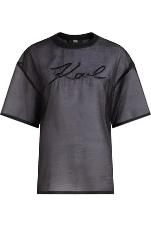 Karl Lagerfeld T-shirt Signature en organza