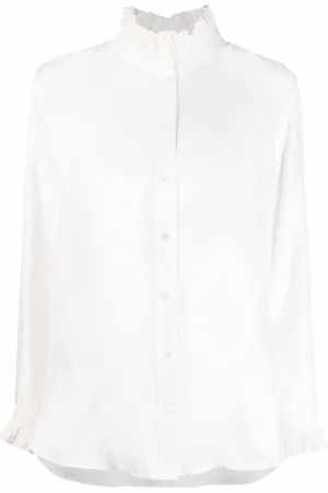 Sandro Chemise en soie à col froncé