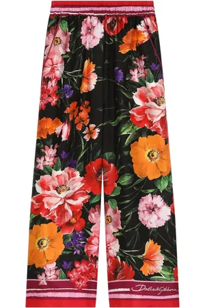Dolce & Gabbana Pantalon en soie à fleurs