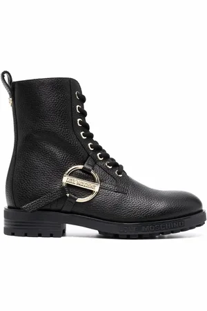 Moschino Bottines lacées à plaque logo