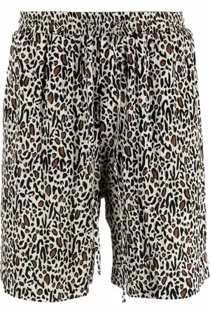Nanushka Short de sport à imprimé léopard