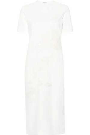 Brunello Cucinelli Robe mi-longue à ornements de sequins