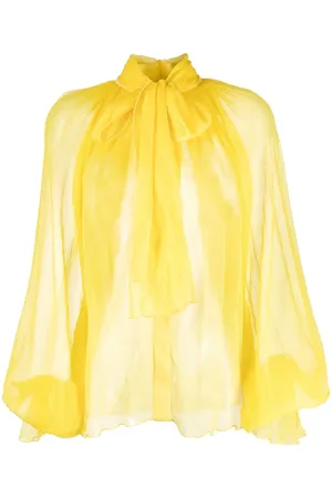 Atu Body Couture Blouse transparente en soie à col lavallière