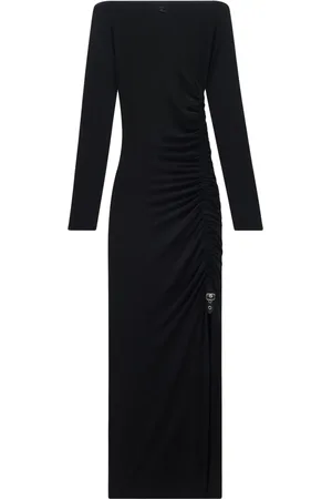 Courrèges Robe longue à design froncé
