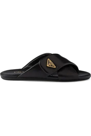 Prada Claquettes à logo triangle en émail