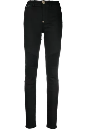 Philipp Plein Jean Biker skinny à taille haute