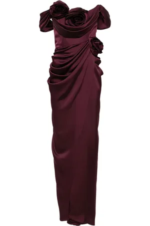 Ana Radu Robe longue à appliques fleurs