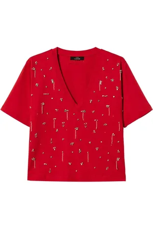 Twin-Set T-shirt crop à broderies