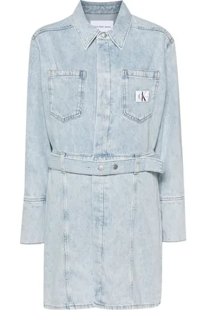 Calvin Klein Robe courte ceinturée en jean