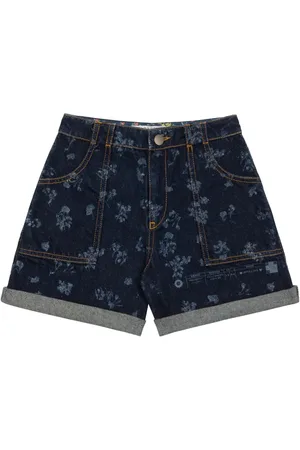 PHILOSOPHY DI LORENZO SERAFINI Short droit en jean à fleurs
