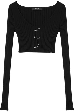 VERSACE Cardigan Safety Pin crop