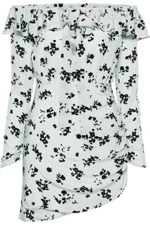Alessandra Rich Robe courte en soie à fleurs
