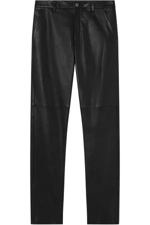 VERSACE Pantalon en cuir à design plongé