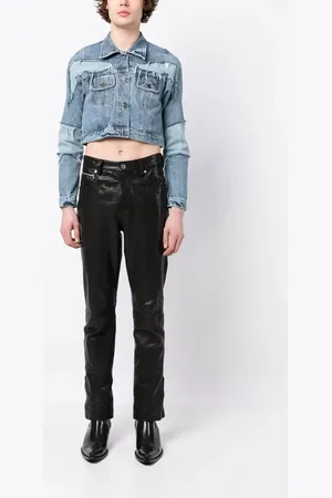 Natasha Zinko Veste crop en jean à effet usé