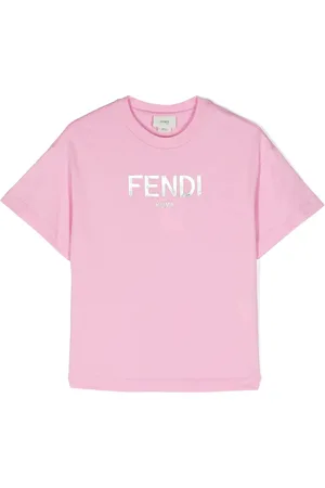 Fendi T-shirt en coton à logo floqué