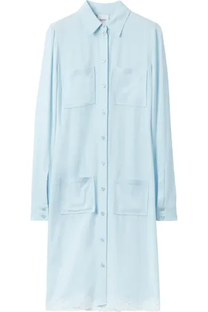 Burberry Robe-chemise bordée de dentelle