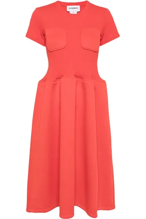 MELITTA BAUMEISTER Robe mi-longue évasée à manches courtes