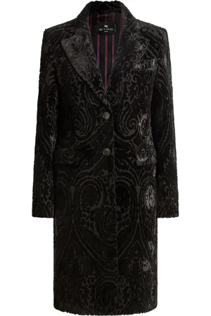 Etro Manteau en velours à motif en jacquard