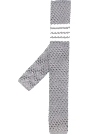 Thom Browne Cravate en soie à 4 bandes signature