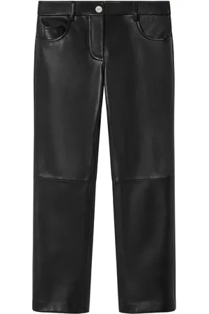 VERSACE Pantalon en cuir à coupe droite