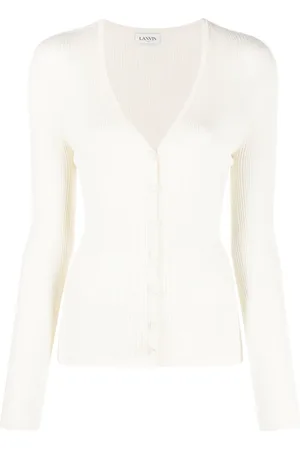 Lanvin Cardigan nervuré à col v
