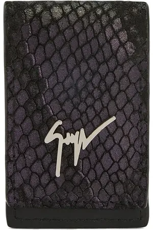 Giuseppe Zanotti Porte-cartes Albert à effet peau de serpent