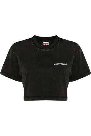 Ground Zero T-shirt crop à logo imprimé