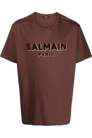 Balmain T-shirt en coton à logo floqué