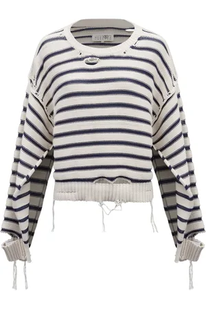 Maison Margiela Pull en coton à rayures