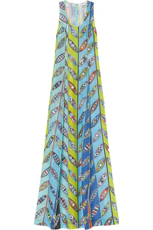 Puccini Robe longue en résille à imprimé Girandole