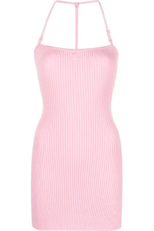 Courrèges Robe courte froncée à dos nu