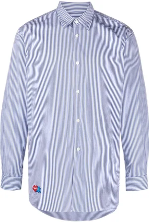 Comme des Garçons X Invader chemise rayée en coton à patch Pixel